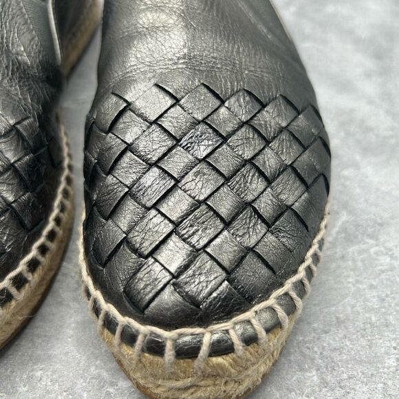 Bottega Veneta Metallic Gray Intrecciato Leather Slip On Espadrille Flats Size 3 - Picture 8 of 13